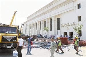 القاعة التي ستشهد محاكمة الرئيس السابق حسني مبارك في اكاديمية الشرطة اليوم افپ