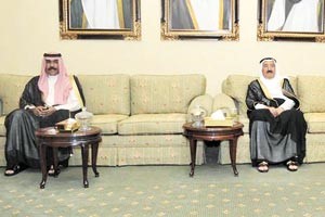صاحب السمو وسمو ولي العهد خلال اللقاء