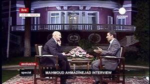 الرئيس الايراني محمود احمدي نجاد في مقابلة تلفزيونية مع اليورو نيوز مساء امس الاول افپ