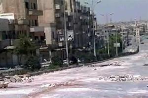 صورة بثتها سانا لاحد شوارع حماة	اپ﻿