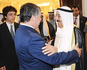 صاحب السمو الامير الشيخ صباح الاحمد مرحبا بالملك عبدالله الثاني