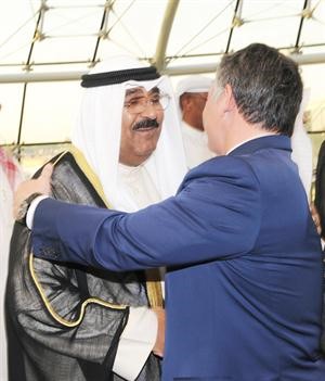 الشيخ مشعل الاحمد مرحبا بالملك عبدالله الثاني