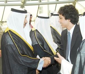 الشيخ جابر المبارك مرحبا بالامير الحسين بن عبدالله

