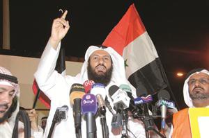 محمد هايف اثناء الاعتصام سعود سالم
