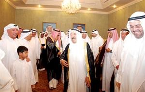 صاحب السمو الامير الشيخ صباح الاحمد وسمو ولي العهد الشيخ نواف الاحمد خلال زيارتهما ديوان التويجري