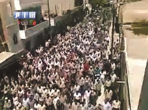 مظاهرة في القصير بحمص تضامنا مع كفرسوسة