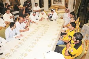 فواز الحساوي متحدثا في المؤتمر الصحافي﻿