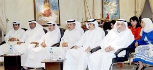 عدد من قيادات الجامعة خلال حفل الاستقبال ﻿