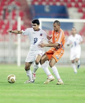 لاعب الابيض ابراهيم شهاب في مباراة سابقة امام كاظمة﻿