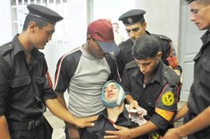 مشجع تعرض للضرب اثناء المشاجرة
