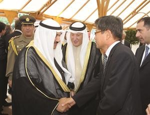 جانب من الاستقبال الذي اقامه السفير دسهيل شحيبر لسمو الشيخ ناصر المحمد والوفد المرافق﻿