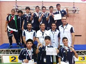 ابطال الكراتيه مع الجهازين الفني والاداري﻿