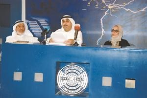 ايمن العلي متحدثا خلال المؤتمر الصحافي للاعلان عن انطلاق الجائزة 	محمد ماهر﻿