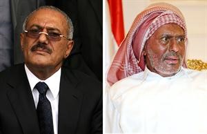 صورة للرئيس علي عبدالله صالح قبل وبعد تعرضه لمحاولة الاغتيال﻿