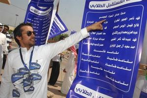 احد اعضاء قائمة المستقبل الطلابي مؤكدا ثقته بالفوز
