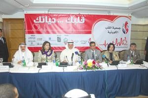 المشاركون في المؤتمر الصحافي لجمعية القلب الكويتية امس	محمد ماهر﻿