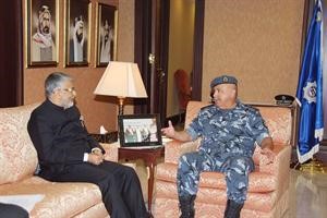 الفريق سليمان الفهد لدى استقباله السفير الهندي