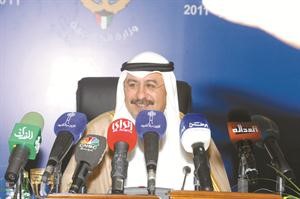 الشيخ دمحمد الصباح خلال المؤتمر الصحافي	متين غوزال﻿