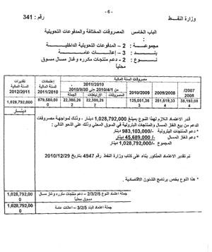 صورة زنكوغرافية للمصروفات المختلفة والمدفوعات التحويلية﻿