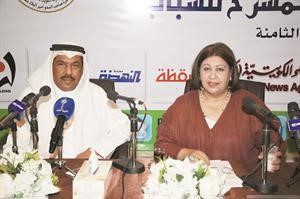الملحن القدير غنام الديكان مع الاعلامية القديرة امل عبدالله في المركز الاعلامي﻿