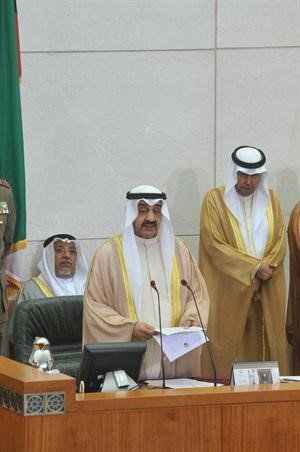 الرئيس جاسم الخرافي يلقي كلمة المجلس﻿