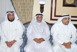 عبدالرحمن العنجري وناجي العبدالهادي وفلاح الصواغ في ديوان المطير