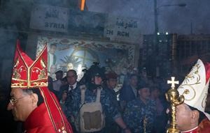 البطريرك الماروني بشارة الراعيخلال زيارته الى بغداد امس 	افپ﻿