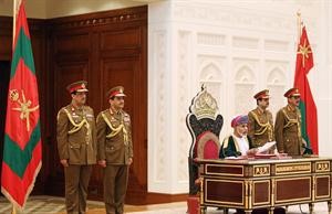 سلطان عمان قابوس بن سعيد خلال افتتاح الفترة الخامسة لمجلس عمان لعام 2011 افپ