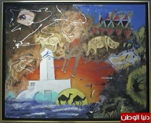 نشر صور لسيف الإسلام أثناء عرضة للوحاته الفنية.. والمشرف على رسالتة للدكتوراة يستقيل