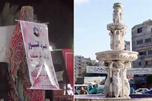 التمثال قبل وبعد لفه