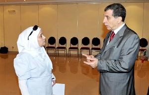 دبسام النعماني متحدثا الى الزميلة بشرى شعبان