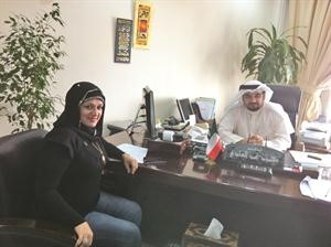 دمحمود عبدالهادي اثناء حديثه للزميلة حنان عبدالمعبود
