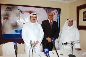 ديعقوب الخبيزي مع وليد نبيل والمطرب ابراهيم التميمي في المؤتمر الصحافي قاسم باشا