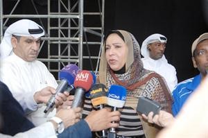 الشيخة فادية السعد تتحدث لوسائل الاعلام﻿