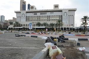  مكان المعتصمين بعد ان تركوه صباح امس﻿