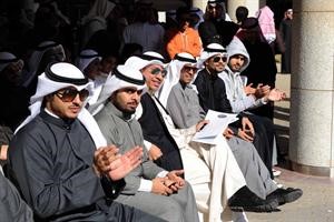جانب من المشاركين في مهرجان القوى الطلابية ويبدو د حمد المطر 	سعود سالم﻿