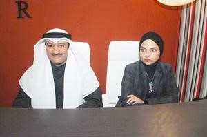 بدر اليحيى ونهى الغانم خلال المؤتمر الصحافي	محمد ماهر﻿