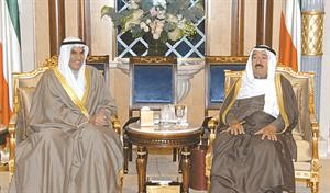 صاحب السمو الامير لدى استقباله النائب احمد السعدون امس ﻿