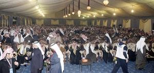 ابناء قبيلة العوازم خلال حفل تكريم فلاح بن جامع﻿