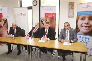 جانب من المؤتمر الصحافي للاعلان عن شراكة تخزين الخلايا الجذعية﻿