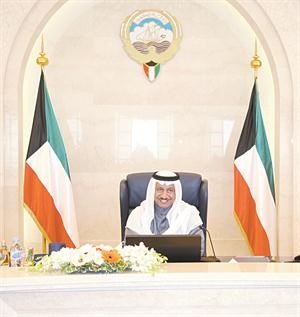 ﻿الشيخ جابر المبارك مترئسا جلسة المجلس﻿