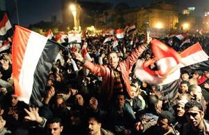 فرحة الشعب المصري بانهاء حقبة مبارك