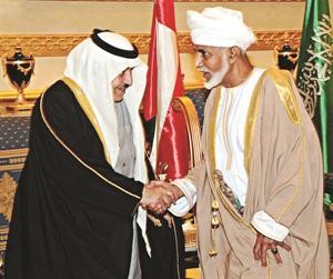 ﻿السلطان قابوس بن سعيد مع ولي العهد السعودي﻿