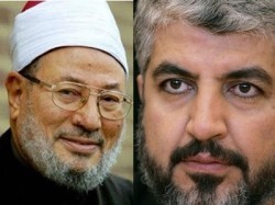 خالد مشعل وديوسف القرضاوي
