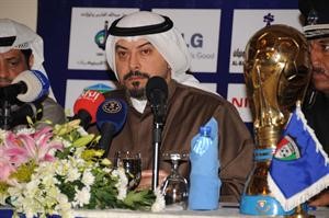 الشيخ طلال الفهد يتحدث في المؤتمر الصحافي	هاني الشمري﻿