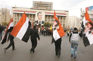 مسيرة مؤيدة للرئيس بشار الاسد في ساحة السبع بحرات بدمشق اپ