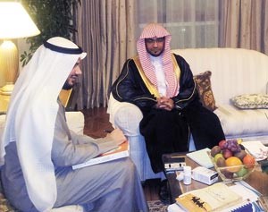 الزميل ناصر الخالدي مع فضيلة الشيخ صالح المغامسي﻿
