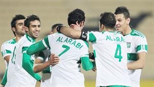 فرحة لاعبي العربي بالفوز على كاظمة	 الازرقكوم﻿