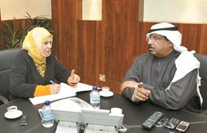 الشمري يتحدث للزميلة ليلى الشافعي