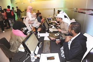 جانب من التسجيل في ملتقى كويتي وافتخر محمد ماهر
